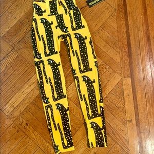 Nooworks NWT Long Cat Yellow Leggings Size XS